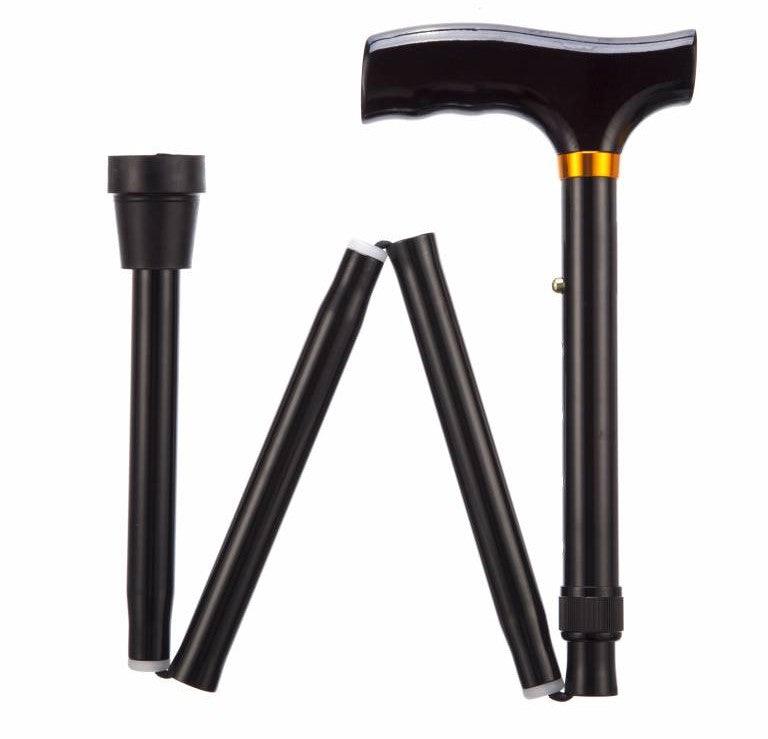 Folding Adjustable Walking Sticks - Black - Ingennov8