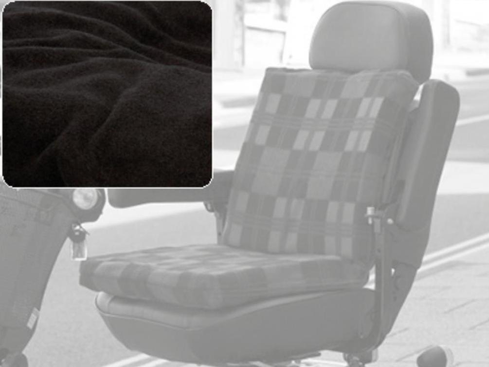 a black and white photo of a chair with wheels