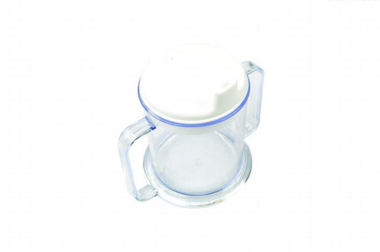 clear plastic mug